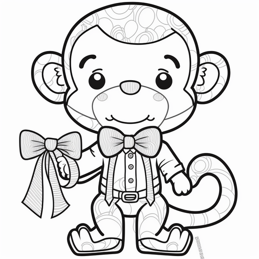 AI Midjourney Prompts for Simple Animal coloring pages