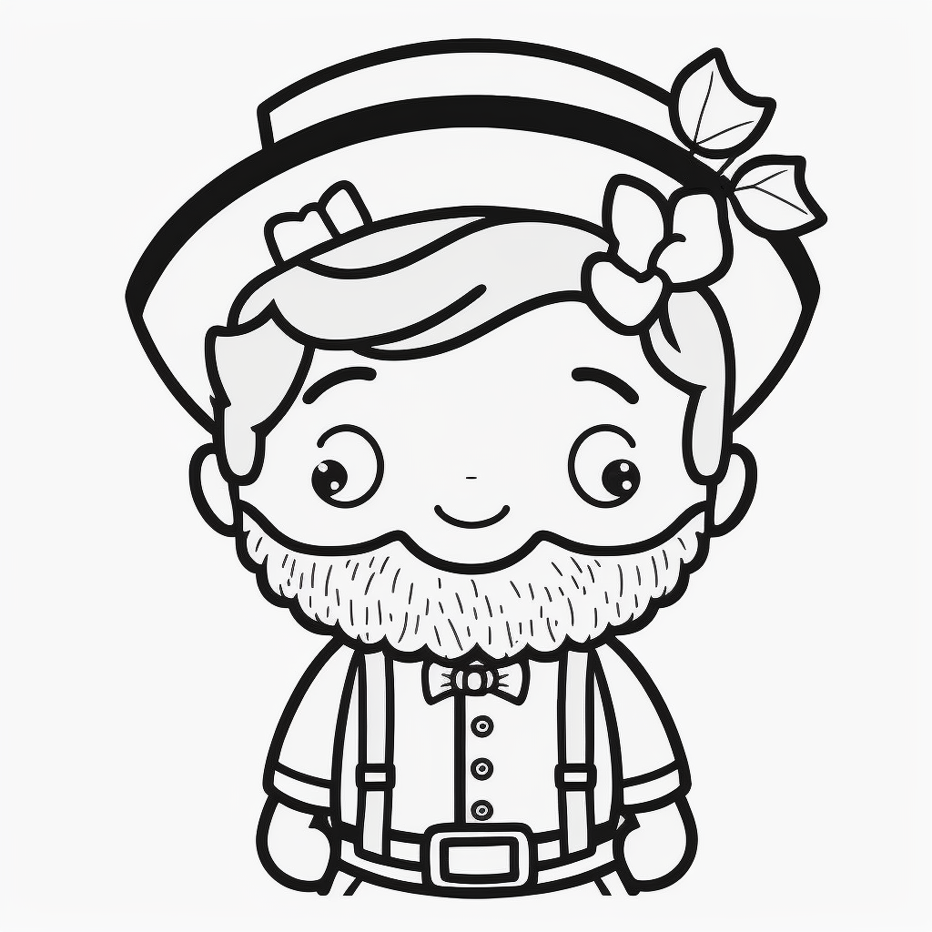 AI Midjourney Prompt For St Patricks Day - Leprechaun Coloring Page