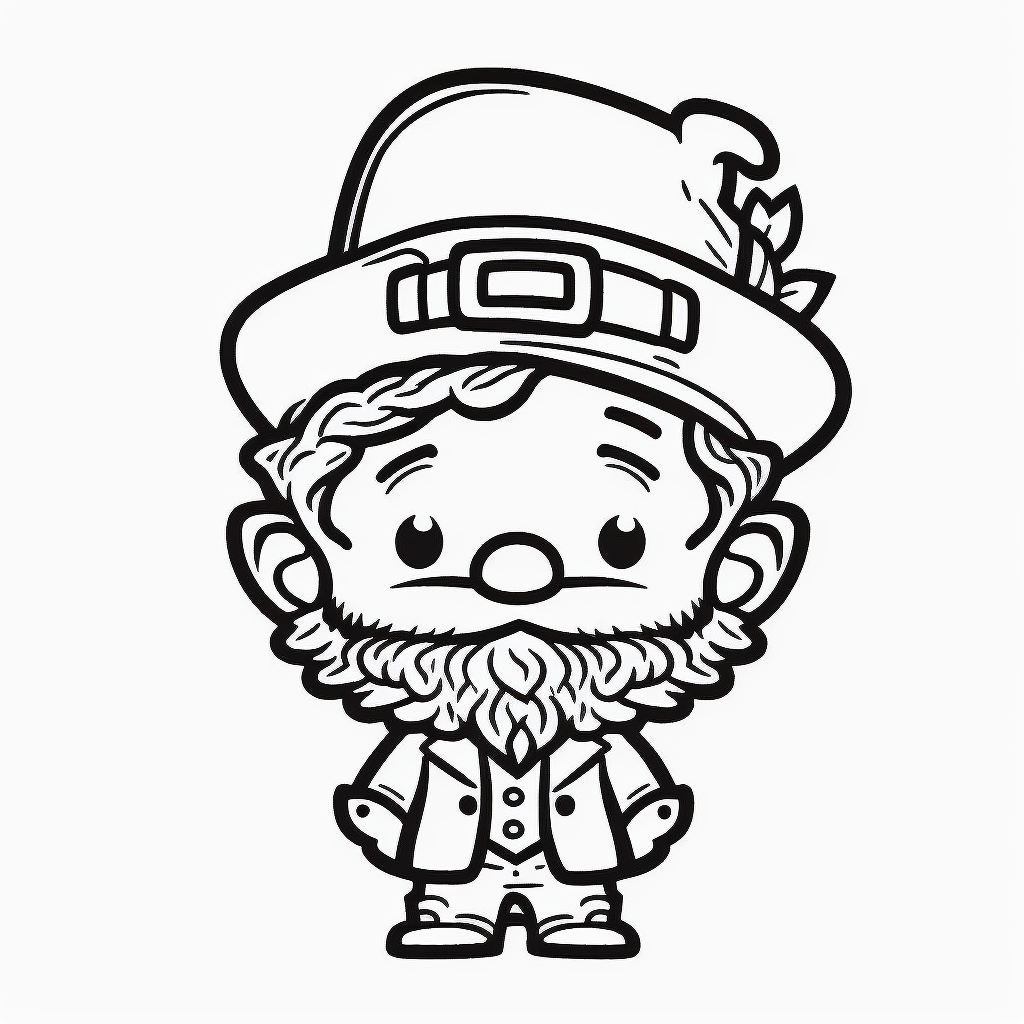 AI Midjourney Prompt For St Patricks Day - Leprechaun Coloring Page