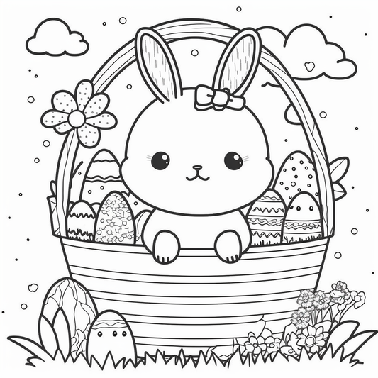 AI Midjourney Prompt For Easter - Coloring Pages