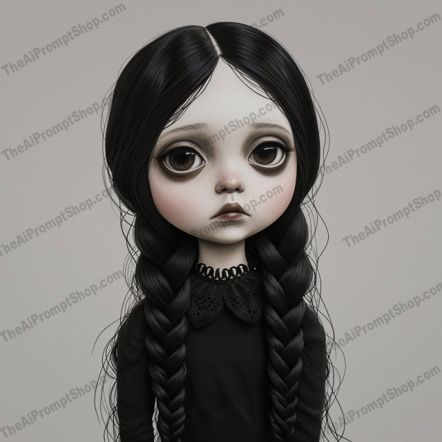 Gothic and Whimsical Dolls AI MidJourney Image Prompt, Character Art, 4222